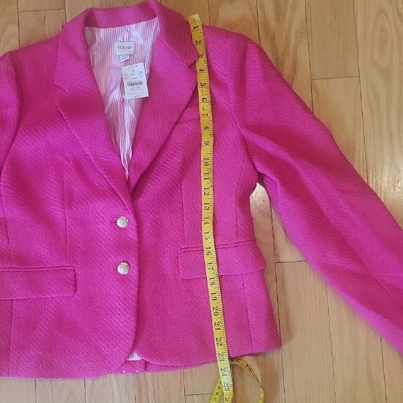 J. Crew Factory Schoolboy Tweed Blazer In Sweet Fuchsia - Picture 14 of 16